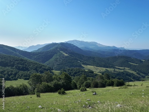 Mountain landscape with mountains and clear sky