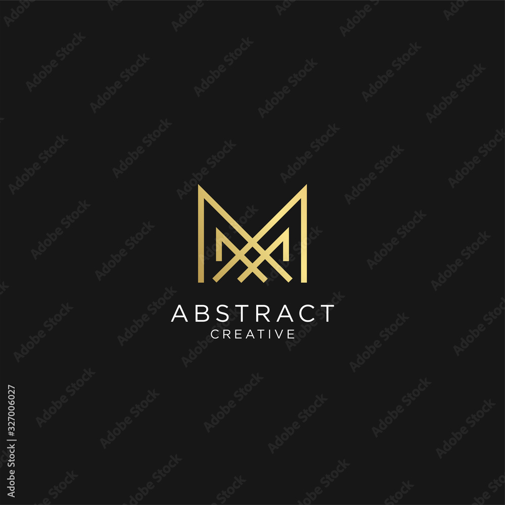 Fototapeta premium Letter M logo. Alphabet logotype vector design.
