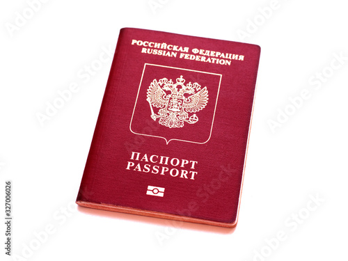 Russian passport isolated on white background