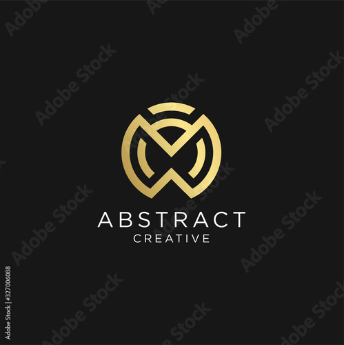 Monogram Letter M Logo Luxury With Thin Black Monogram Outline Contour. Modern Trendy Letter M Design Vector Illustration . Universal geometric symbol
