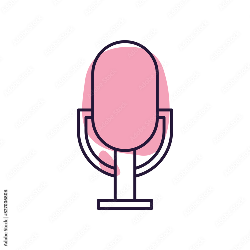 Isolated music microphone line style icon vector design Isolated music microphone line style icon vector design