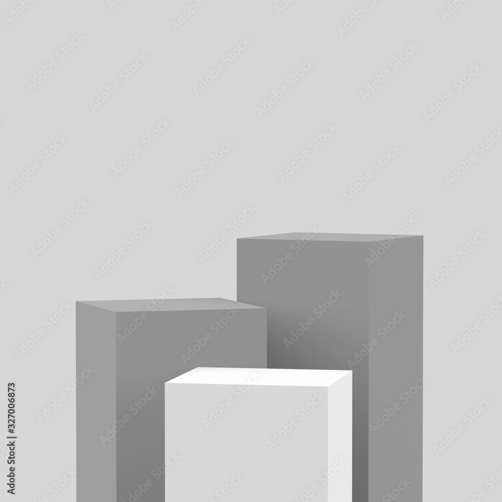 3d gray white cubes square podium minimal studio background. Abstract 3d geometric shape object illustration render. Display for cosmetic perfume fashion product. 3d gray white cubes square podium minimal studio background. Abstract 3d geometric shape object illustration render. Display for cosmetic perfume fashion product.