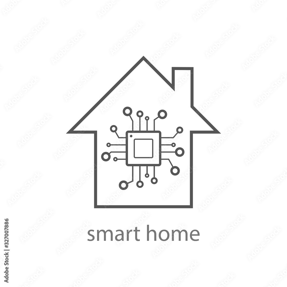 Smart home sign icon. Smart house button. Remote control. Modern UI website sign. Vector Illustration Smart home sign icon. Smart house button. Remote control. Modern UI website sign. Vector Illustration