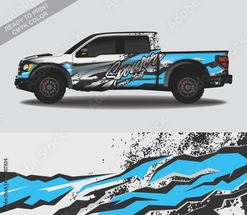 Car wrap decal design vector, custom livery race rally car vehicle sticker and tinting.