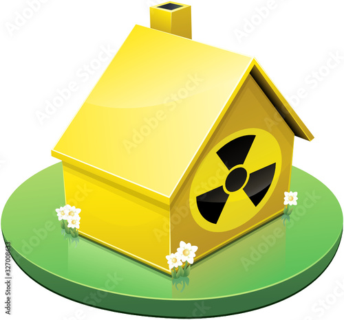 Maison jaune et radiation (détouré) photo