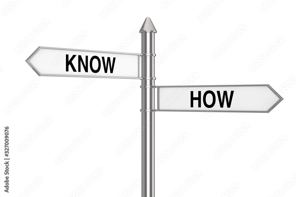 Know How Direction Arrows Road Sign. 3d Rendering Know How Direction Arrows Road Sign. 3d Rendering