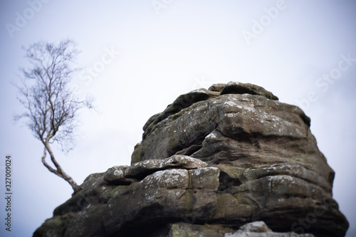 Yorkshire sandstone eroded rock outcrop
