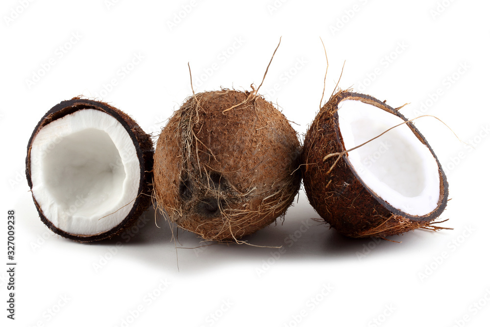 Coconut and halves Coconut and halves