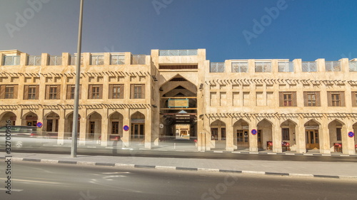 Souq Waqif timelapse  in Doha, Qatar. photo