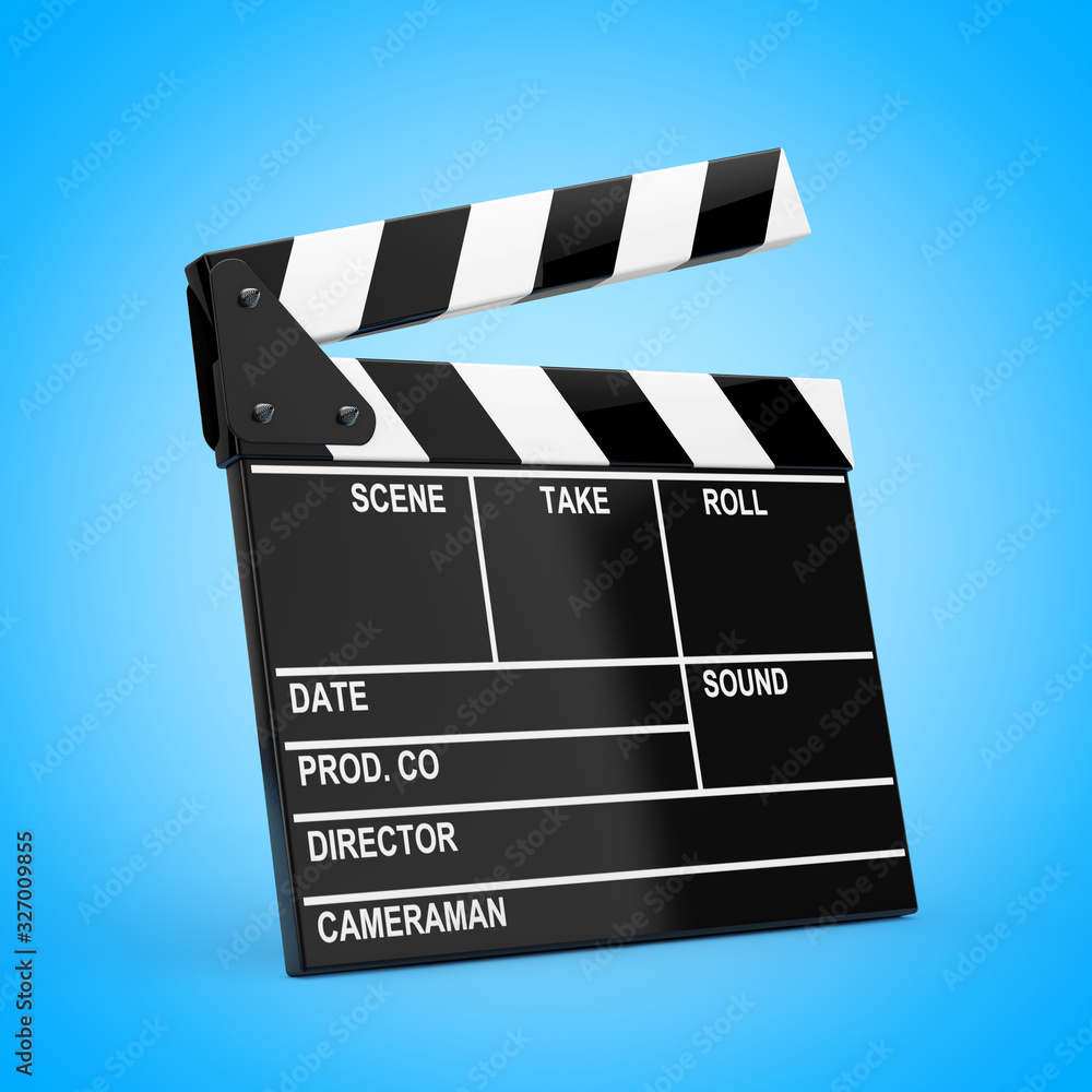Fototapeta premium Movie Slate Clapper Board. 3d Rendering