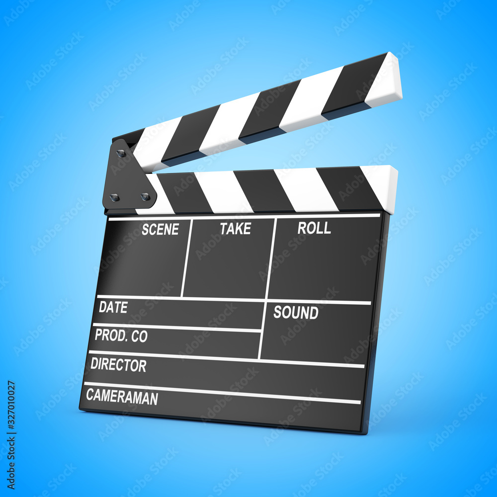 Obraz premium Movie Slate Clapper Board. 3d Rendering