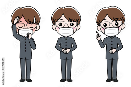 マスクをした男の子