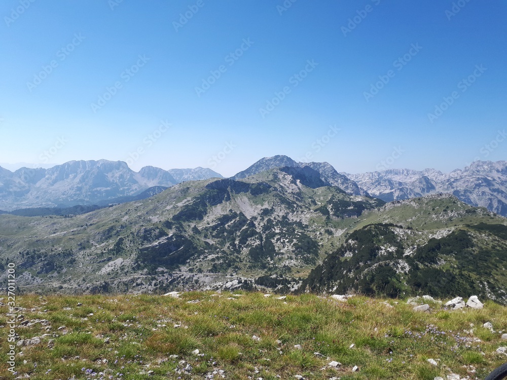 Scenic mountain panorama of alps