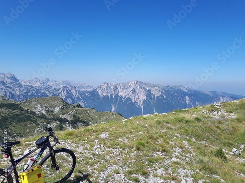 mountain bike in mountains