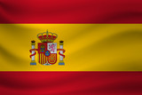 Waving flag of Spain. Vector illustration
