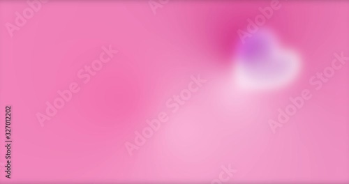 Valentine's day pink background with heart moving on blurred fon. Sweet motion effect footage