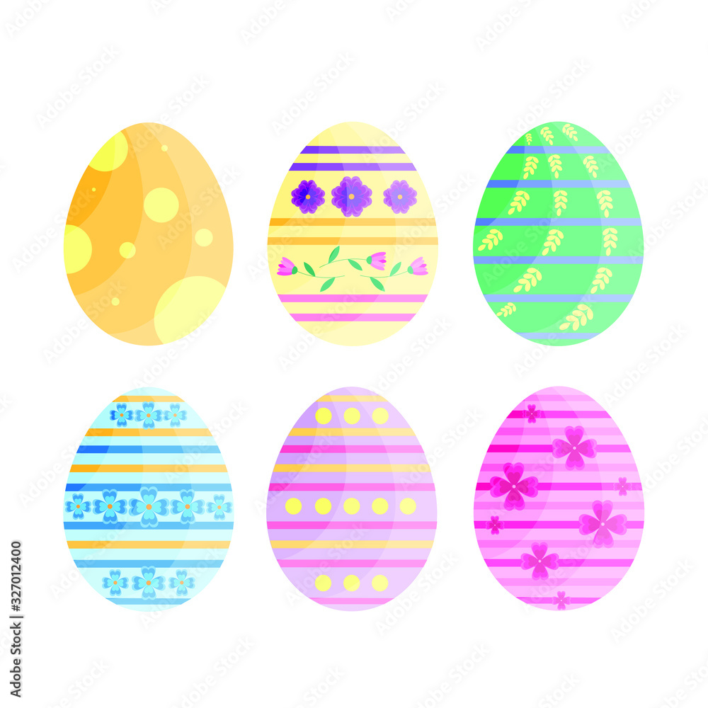 This is vector set of Easter eggs isolated on white background. This is vector set of Easter eggs isolated on white background.