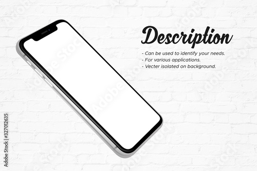 Banner smartphone realistically  mockup object isolated on background for various applications.