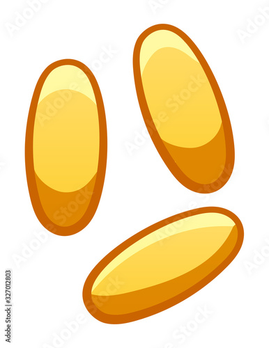 Isolated fish fat capsule for health on white background
