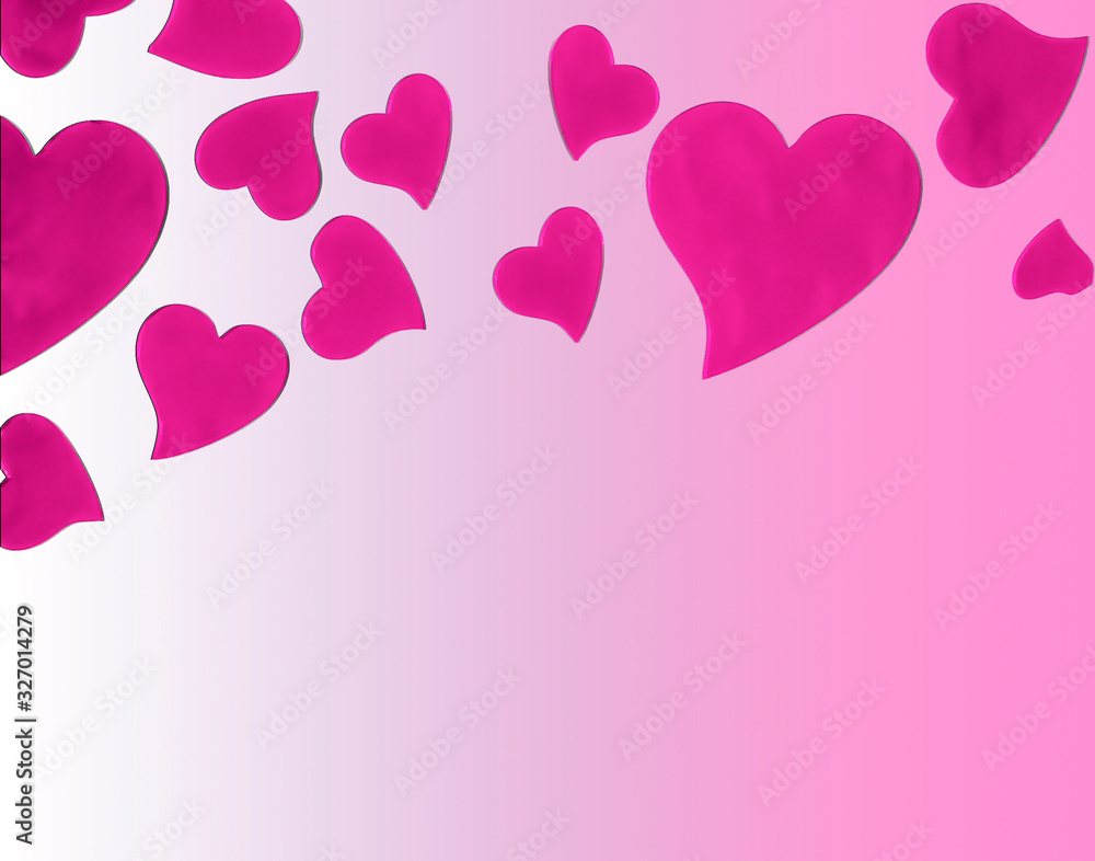 pink hearts on a white and pink background