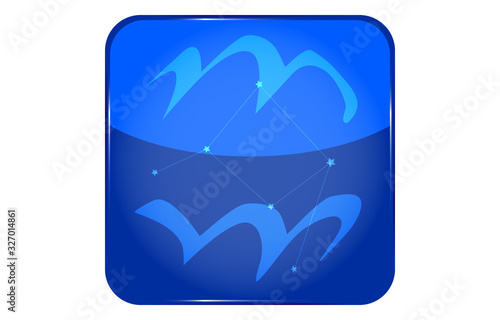 12星座の青のアイコン：ベクターイラスト：水瓶座