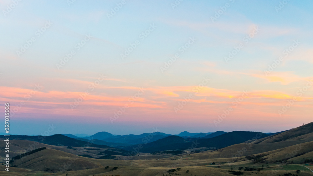 sunset in mountains