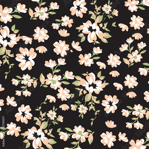 Fashionable pattern in small flowers. Floral background for textiles