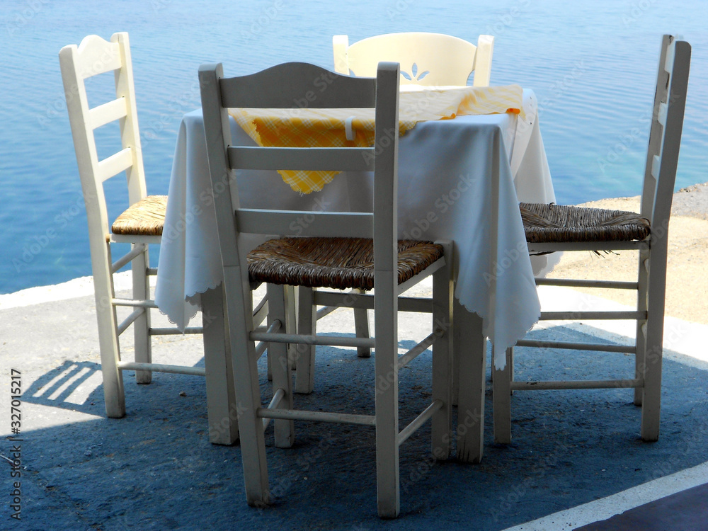 Greek tavern by the sea