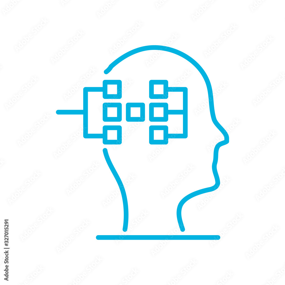 Isolated circuit and head line style icon vector design Isolated circuit and head line style icon vector design