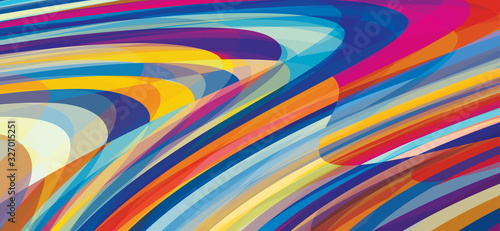 Design bright colors background with twirl stripes. CMYK colors