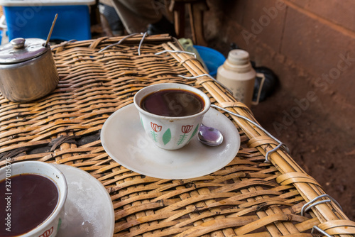 Coffee served in traditional Ethiopian cups