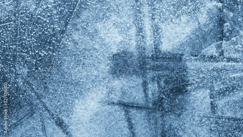 Close-up of melting ice texture. 