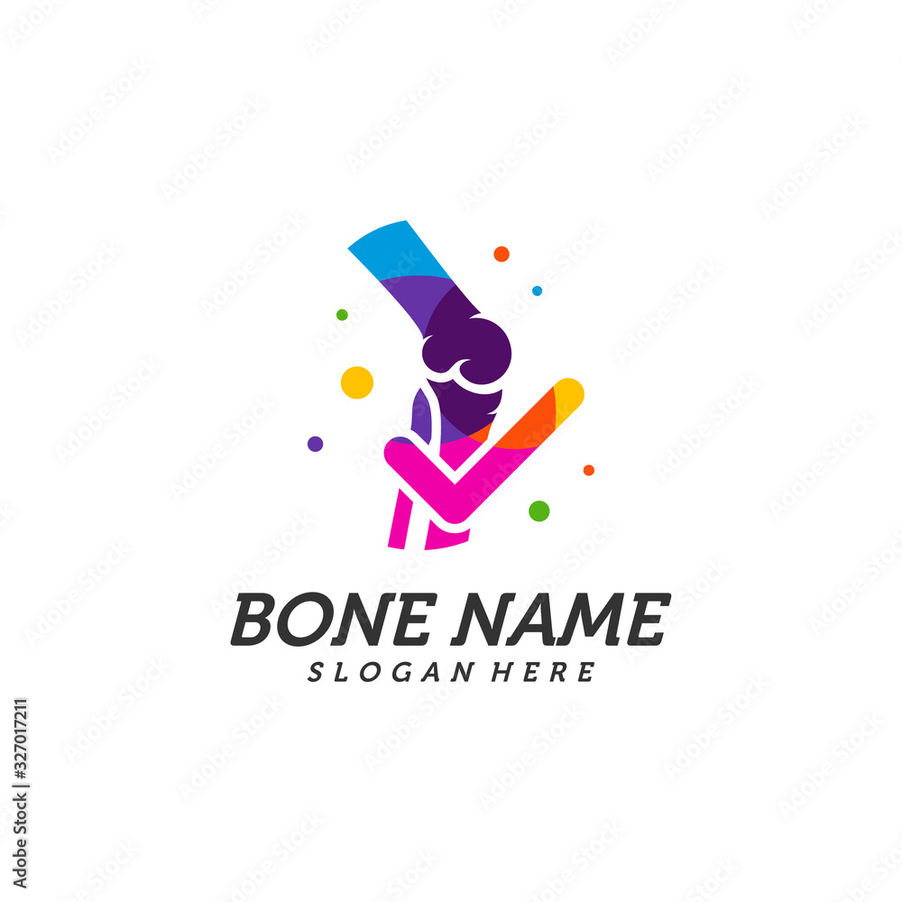 Check Bone logo design vector. Creative Bone logo template. icon symbol