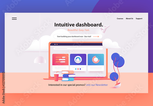 Website Landing Page Header Design Layout With 3d Illustration Stock Template Adobe Stock Website Landing Page Header Design Layout With 3d Illustration Stock Template Adobe Stock