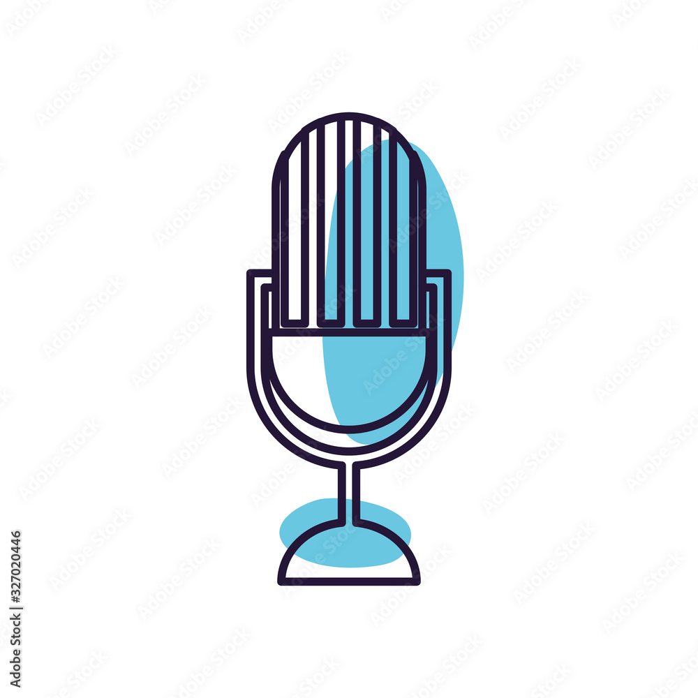 Isolated music microphone line style icon vector design Isolated music microphone line style icon vector design