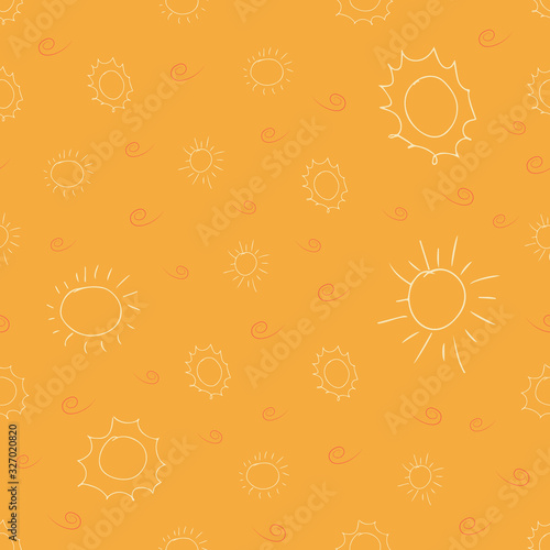 sun seamless pattern vector. Cartoon seamless pattern with sun. Cute vector colorful seamless pattern.