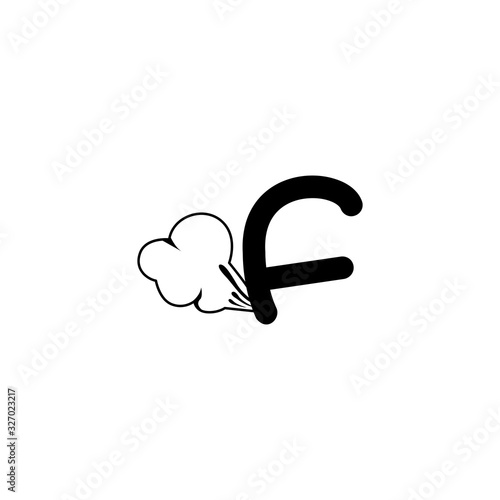 logo letter f with smoke vector design	