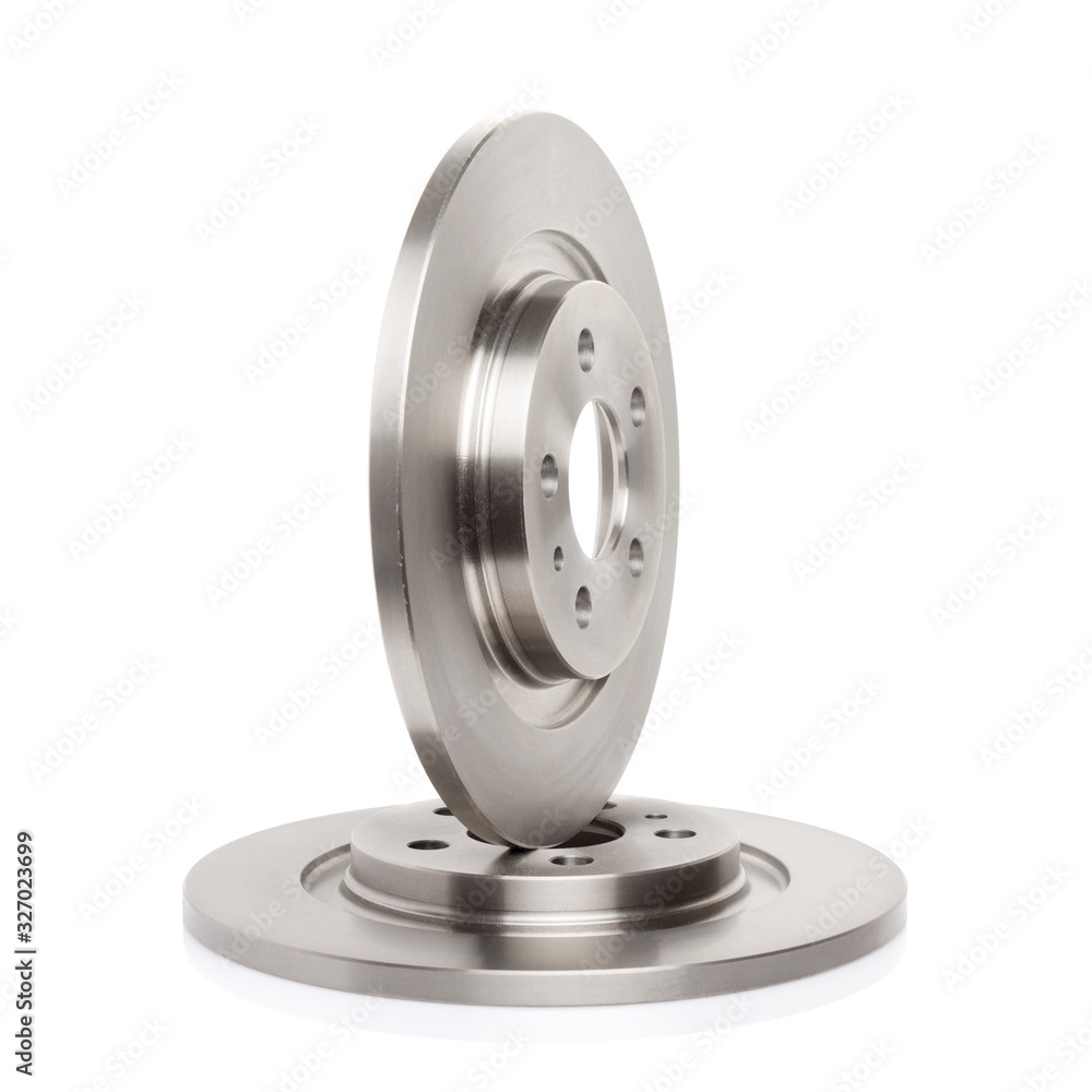 Disque de frein acier isolé sur fond blanc