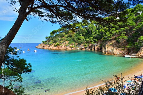 paesaggio marino della splendida baia di Aiguablava sulla Costa Brava a Begur, Girona Spagna