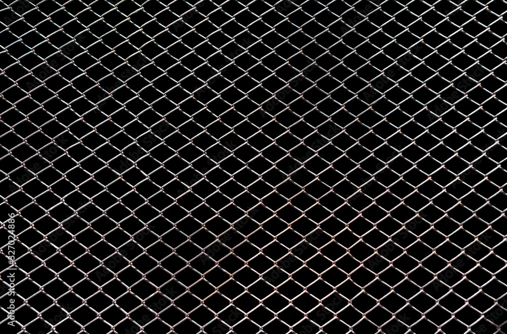 Steel mesh wire fence isolated on black background with clipping path Steel mesh wire fence isolated on black background with clipping path