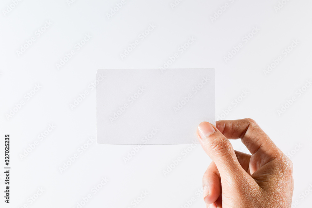 Obraz premium hand holding blank business card