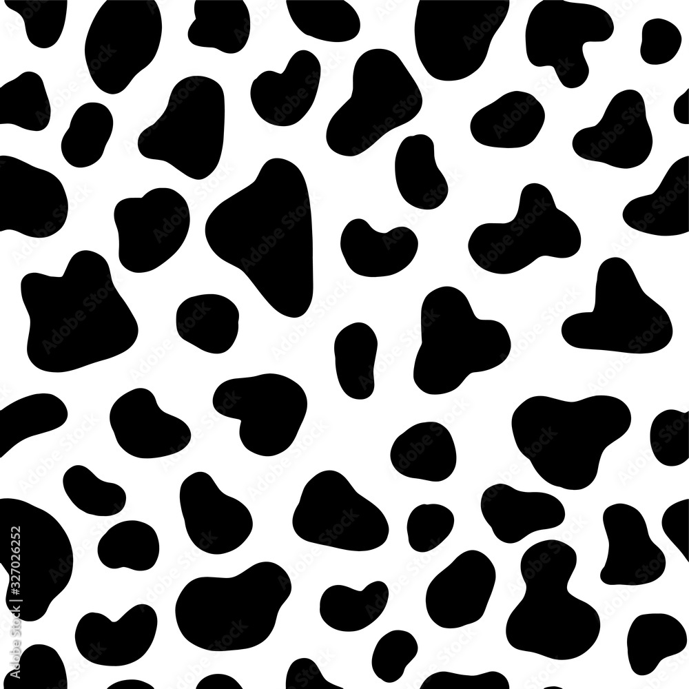 Fototapeta premium cow spots seamless pattern black and white vector 