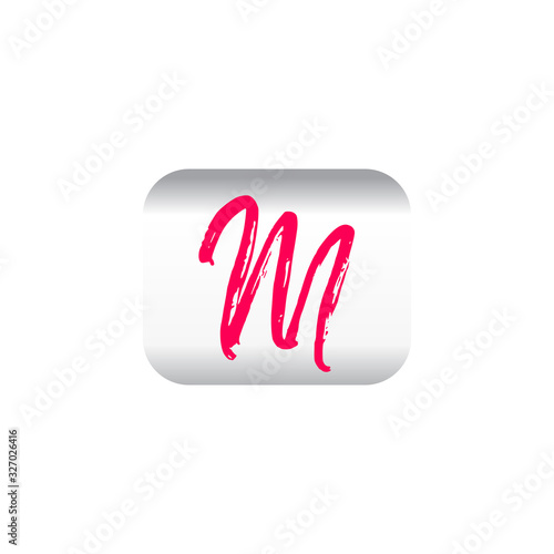 icon box label letter m vector design