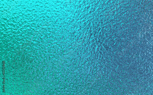 Teal green blue foil paper texture background.
