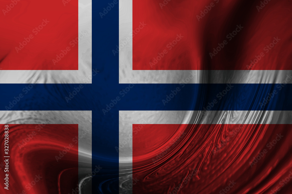 Fototapeta premium Norway flag background with waves