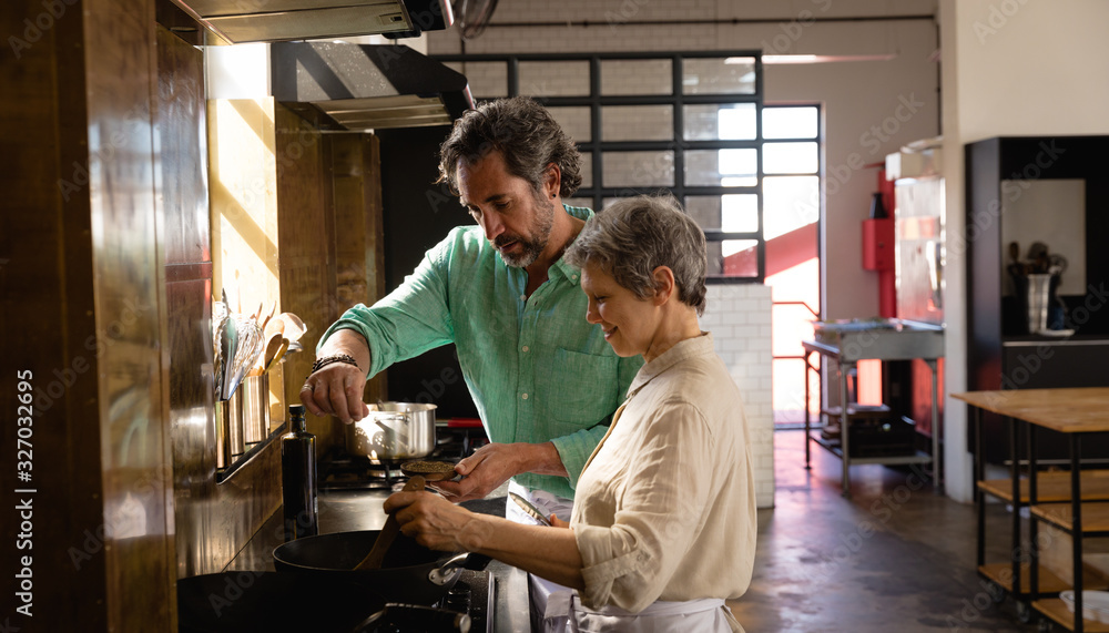 Fototapeta premium Chefs cooking together