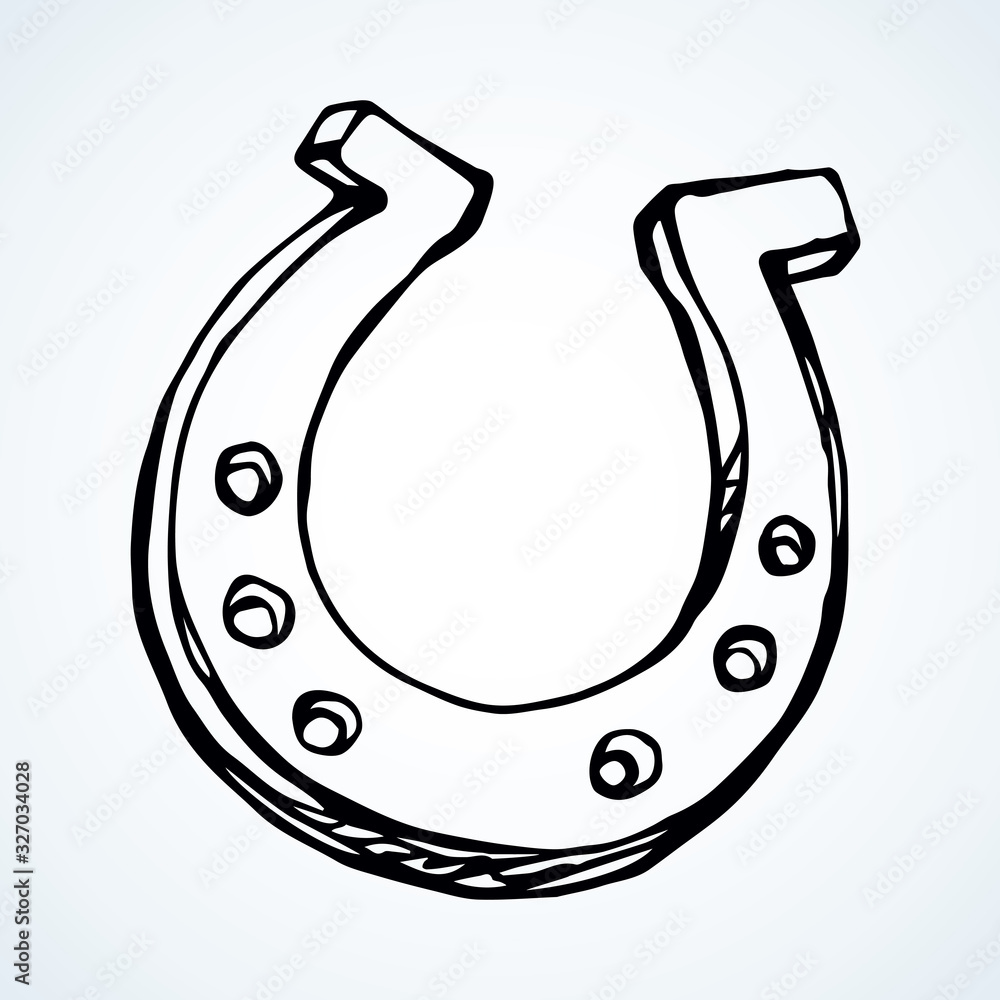Iron horseshoe. Vector drawing icon Iron horseshoe. Vector drawing icon