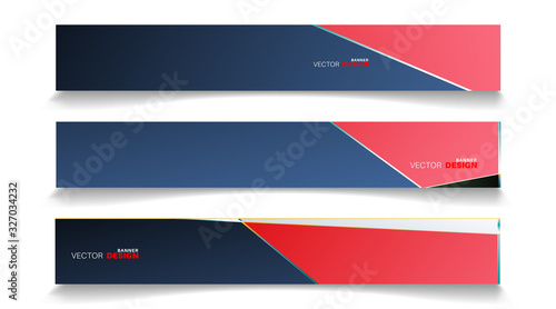 A set of modern vector banners with a rectangular design background