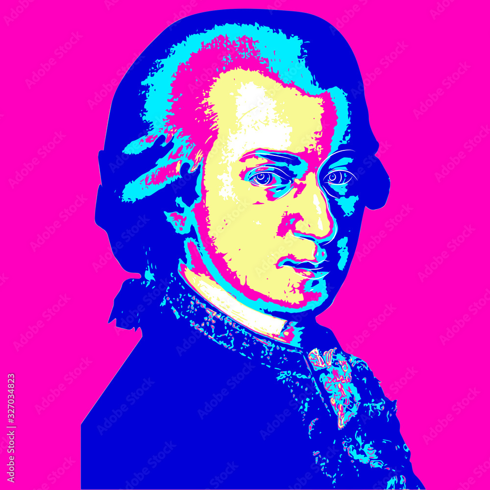 Wolfgang Amadeus Mozart - pop art Stock Vector | Adobe Stock