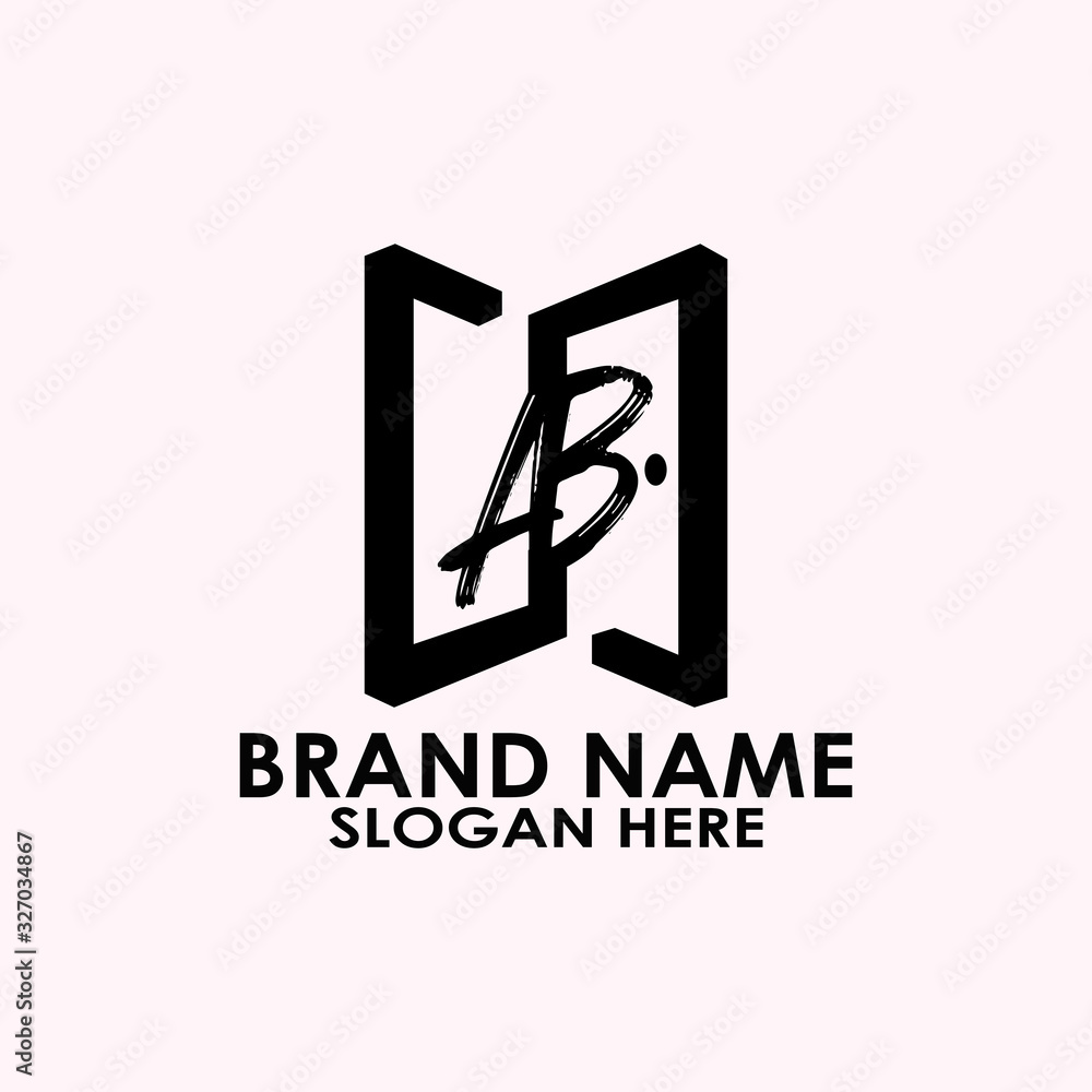 logo letter ab with window and door vector design logo letter ab with window and door vector design